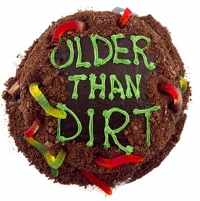 Older than Dirt party cake
