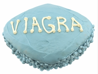Viagra over the hill party cake